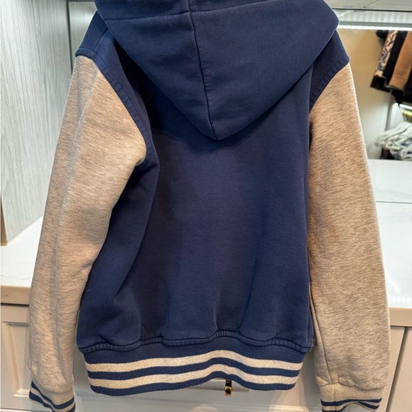 Paris France 🇫🇷 kids zip up sweatshirt. Blue / Grey. Size 8 - Picture 3 of 4